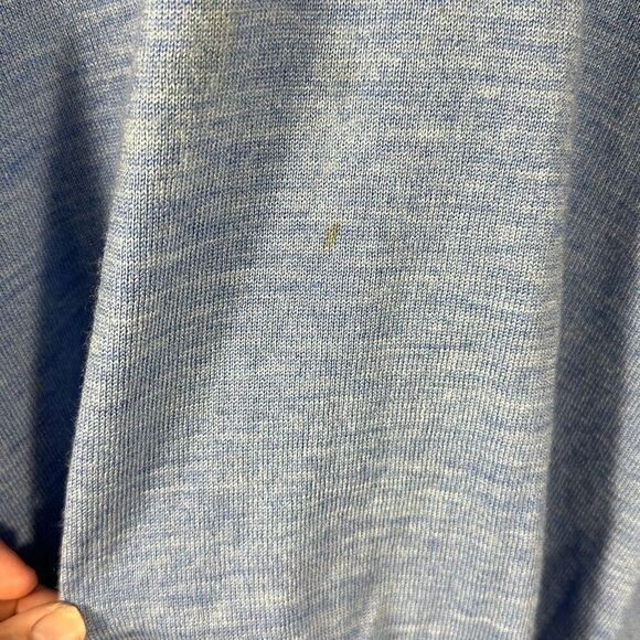 Orvis Mens XXL Blue Merino Wool V Neck Pullover Knit Stretch Sweater 156S READ - Picture 2 of 8